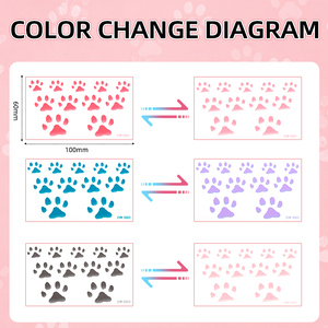 Adesivi per Tatuaggi Temporanei Termocromici a Forma di Zampa di <span class=keywords><strong>Cane</strong></span>, da Blu a Viola, Non Tossici, Sensibili alla Temperatura, Consegna Rapida all'Ingrosso - Product Image 4