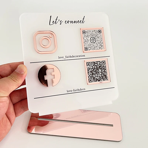 Meilleur prix Moderne pour Acrylique QR Code Sign Élégant Miroir Stand Comptoir Présentoir Personnalisé pour la Vente au Détail Médias Sociaux - Product Image 1