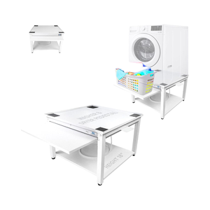 Estante Extensible para Lavadora <span class=keywords><strong>y</strong></span> Secadora, de Acero Negro, Ajuste Universal con Soporte para Marcas Principales, para Aliviar el Dolor de Espalda, Estante de Pedestal - Product Image 6