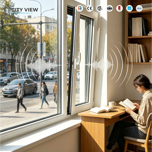 Ventanas Abatibles Modernas de Aluminio con Doble Acristalamiento, Certificación NFRC, Aislamiento Térmico, Insonorizadas, Calificadas por Energy Star, con Vista a la <span class=keywords><strong>Ciudad</strong></span>, Residenciales - Product Image 1