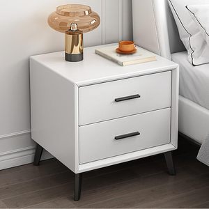 <span class=keywords><strong>Comodino</strong></span> Moderno in Pelle con Cassetto Scorrevole e Gambe in Metallo, Tavolino Laterale Stile Medievale Adatto <span class=keywords><strong>per</strong></span> Camera da Letto - Product Image 1