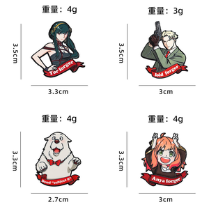 4 Nuevos Diseños de Alta Calidad, Pin Metálico de Anime Spy Family <span class=keywords><strong>Anya</strong></span> Yor Loid, Decoración para Mochila - Product Image 5