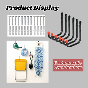 Organisateur de vêtements en métal robuste multi-tailles avec crochets pour garage, remise, rangement extérieur, échelles, kayaks et planches de <span class=keywords><strong>ski</strong></span> - Product Image 4