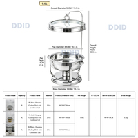 Offre Spéciale – Plats de Présentation de Luxe Dorés 9L en Acier Inoxydable – Ensemble Chauffe-Plats Buffet Argent et Or pour Mariages et Fêtes