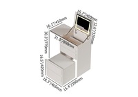 Ensemble de coiffeuse de maquillage intelligente en bois avec miroir lumineux à rabat et éclairage intégré, MOQ 100