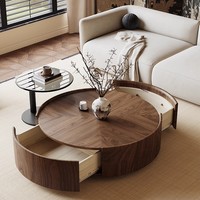 Mesa de Centro Moderna de Fábrica China, Mesa de Centro Redonda para Sala de Estar con Almacenamiento