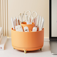 Porte-crayon de bureau, 5 fentes, organisateur de stylo de bureau rotatif à 360 degrés pour le stockage de bureau, fournitures de papeterie, pot de tasse