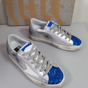 Baskets de créateur en cuir véritable, style rétro, plates, à lacets, de marque, chaussures de sport vintage unisexe Super <span class=keywords><strong>Star</strong></span> vulcanisées, célèbres, effet vieilli - Product Image 1