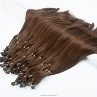 Extensions de cheveux en kératine en gros, extensions de cheveux humains russes à cuticules alignées, pré-collées avec colle italienne, pointe plate K, cheveux Remy