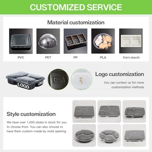 Nhựa bữa ăn Prep Container có nắp đậy, leakproof hình chữ nhật thực phẩm lưu trữ container <span class=keywords><strong>Box</strong></span> cho nhà hàng - Product Image 6