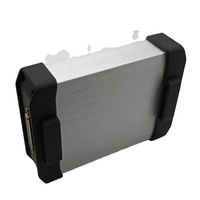 Boîtier portable en alliage d'aluminium pour brûleur IC avec protection d'angle en caoutchouc et découpe personnalisée pour interface USB, boîte de programmation