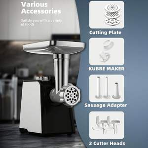 Hachoir à viande domestique au design unique avec fonction de marche arrière anti-blocage, incluant plusieurs lames de coupe pour une broyage fin - Product Image 3