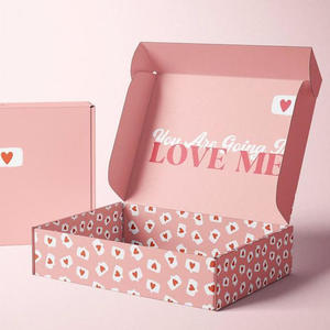 Wholesale Corrugated Cardboard Clothes Mailing <b>Box</b> Custom logo pink Kraft Paper Shipping Mailer <b>Box</b> - Product Image 4