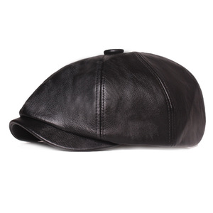 Bán Buôn Người Đàn Ông Của Phụ Nữ Của Newsboy Mũ Phẳng Giả Da Cabbie Beret Newsboy Hat Ivy Mũ Gatsby Hat PU Da Beret Cap - Product Image 5