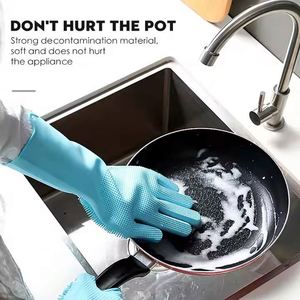 Gants de lavage en silicone épaissis anti-rayures pour la cuisine domestique, le bain des animaux et le lavage des légumes – Confortables et durables - Product Image 3