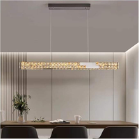Lustre de restaurant moderne noir de luxe, lampe suspendue LED pour salle à manger, luminaire décoratif pour îlot de cuisine, lustre suspendu