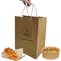 Sacs de courses en papier kraft recyclé avec logo personnalisé et poignées torsadées, sacs de transport pour la vente au détail et les plats à emporter des restaurants