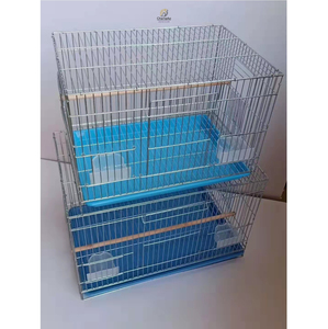 Cage à oiseaux rectangulaire en fer galvanisé épais avec bouton-pression pour perroquets, stéringues, chinchillas – Taille moyenne – Vente en gros - Product Image 2