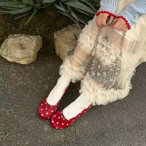 Ballerines compensées 3 cm pour femme, nouvelle collection Printemps-Automne 2026, élégantes et tendance, à bout rond, à pois, à enfiler - Product Image 3