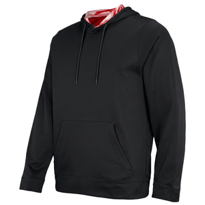 Sudadera con Capucha para Hombre SINEWY SPORTS, Lavado Ácido, Corte Regular, Estilo Urbano, 100% Poliéster Fleece, Diseño Personalizado Impreso y Bordado, Color Negro - Product Image 1