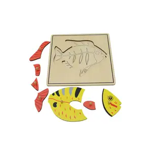 High quality educational wooden toys of Montessori Wooden Puzzle Fish Puzzle-BT060