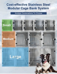 Equipo médico hospitalario, perrera veterinaria de acero inoxidable para perros, jaula moderna fuerte y grande de acero inoxidable para mascotas - Product Image 2