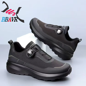 Zapatos Casuales de Verano para Hombre, Negros, con Suela Gruesa Antideslizante, para Deportes al Aire Libre, con Suela de PVC, Punta Redonda, Color Sólido, Giratorios - Product Image 3