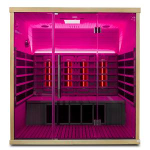 Sauna intérieur rectangulaire <span class=keywords><strong>Sona</strong></span> pour 4 personnes, sauna infrarouge lointain, cabine de <span class=keywords><strong>bain</strong></span> en bois - Product Image 1