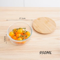 Boîte de conservation rectangulaire écologique en verre borosilicate haute résistance, compatible micro-ondes, avec couvercle en bambou, anti-fuite, sans BPA