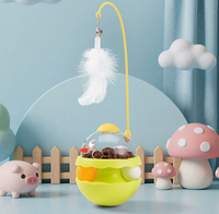 Mainan Kucing Modern Bee Tumbler Game Tray, Mainan Interaktif dengan Bulu, Penghilang Kebosanan, Tongkat & Penggoda Kucing