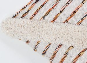 Funda de Cojín con Flecos de Color Amarillo Mostaza y Marfil, Textura Tufted a Mano, Estilo Boho, Decoración para el Hogar, Precio al por Mayor - Product Image 2