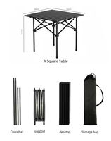 Table pliante design Egg Roll, table d'extérieur robuste en métal pour le camping et les fêtes