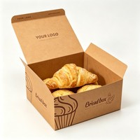 Emballage en carton pliable biodégradable personnalisé en gros pour gâteaux, biscuits, beignets, pain, avec logo