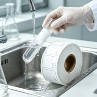 Étiquettes hydrosolubles pour tubes à essai et verrerie de laboratoire, faciles à retirer, sans résidus, dissolvables
