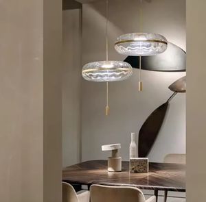 Lámpara colgante de calabaza de diseño moderno para restaurante Luz colgante de vidrio blanco - Product Image 3