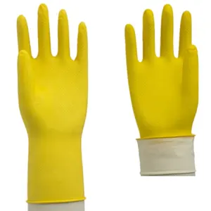 XTRA-guantes largos forrados de látex para el hogar, Manoplas de algodón para limpieza de cocina y lavandería