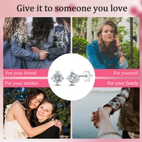 MULA klasik tasarım 5mm 10mm 0.5ct 1ct Moissanite elmas Def Vvs yuvarlak Moissanite kadınlar için geri itin Halo saplama küpe