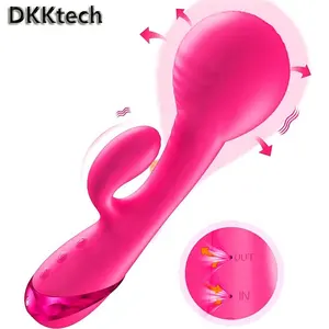 DKKtech grosir Dildo realistis Stimulator klitoris dengan 10 pompa udara getaran kuat Vibrator G spot kelinci tiup