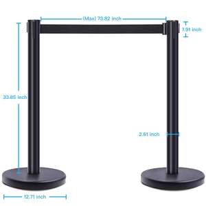 Barriera di Sicurezza Retrattile Personalizzabile in Acciaio Inox, Colonnina per Controllo Folla, Ordini all'Ingrosso Direttamente dalla Fabbrica - Product Image 1