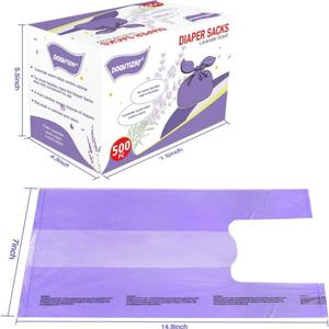 ถุงใส่ผ้าอ้อมเด็กสีม่วงลาเวนเดอร์แบบใช้แล้วทิ้งถุงขยะสำหรับสัตว์เลี้ยงสีม่วงย่อยสลายได้ง่าย - Product Image 6