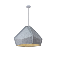 Abat-jour suspendu acoustique en feutre PET gris, design moderne, LED blanc chaud, Ra90, angle de faisceau 60°