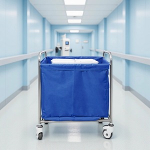 Stainless Steel Laundry <b>Bag</b> Cart 800x600x900mm Durable Hospital Furniture Medical Units - Product Image 1