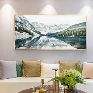 <span class=keywords><strong>Peinture</strong></span> sur toile de paysage naturel abstrait texturé 3D fait à la main à l'huile encadrée pour la décoration du salon, <span class=keywords><strong>montagne</strong></span> enneigée - Product Image 6