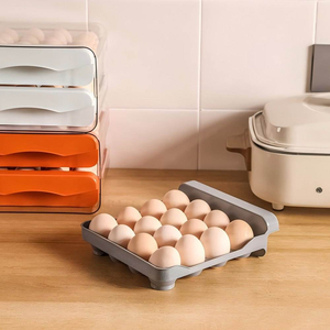 Automatic Eco-Friendly Portable Double-Layer Egg Rack Holder <b>Storage</b> Box with Rolldown Refrigerator Organizer - Product Image 2