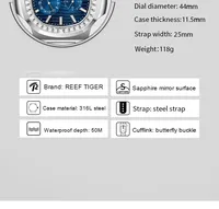 Jam Tangan Otomatis Pria Jam Tangan Mekanis Mewah Persegi Tanggal Bercahaya, 24 Jam, Dial Detik Kecil