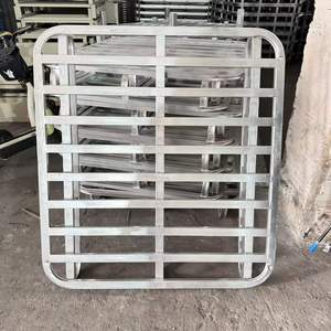 Palettes en acier galvanisé FARUIT, capacité 1000 kg, empilables, stockage industriel, robustes, entièrement ou semi-couvertes, en forme de H - Product Image 1