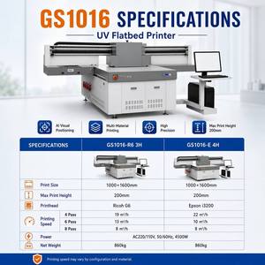 1016 UV Flatbed Printer 100x160cm Dual Head White Ink for Acrylic Glass Metal Wood Leather PVC <b>Ceramic</b> Digital Printing - Product Image 3