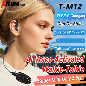 Mini talkie-walkie portable à crochet d'oreille, UHF 1W, radio bidirectionnelle 16 canaux, longue portée 400-470 MHz - Product Image 2