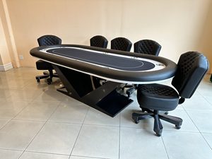 โรงงานขายตรงโต๊ะโป๊กเกอร์ไม้เนื้อแข็งพร้อมโต๊ะพนันรองรับ V โต๊ะโป๊กเกอร์แบบกําหนดเองแบล็คแจ็ค - Product Image 5