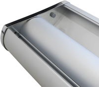 Supports de bannières enroulables écologiques en aluminium pour intérieur, portables et rétractables, avec graphismes plus épais pour la publicité et la promotion